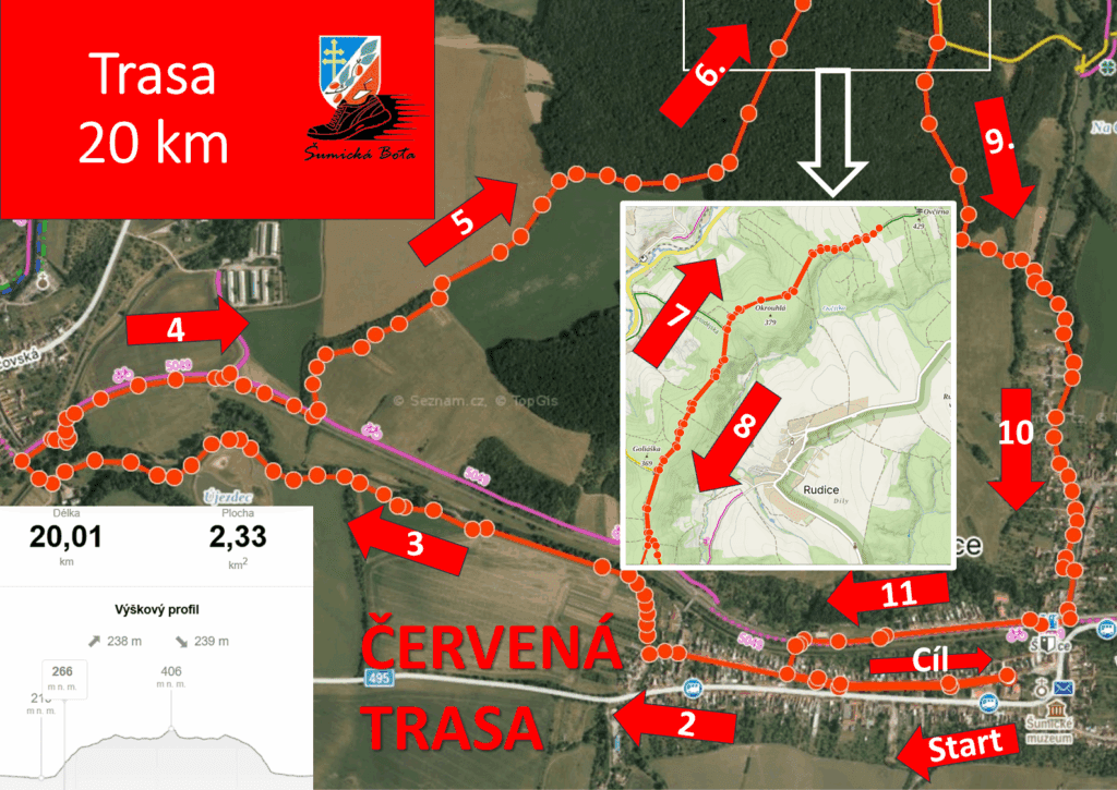 Šumická bota trasa